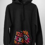 Čierna mikina s farebným paternom pánska