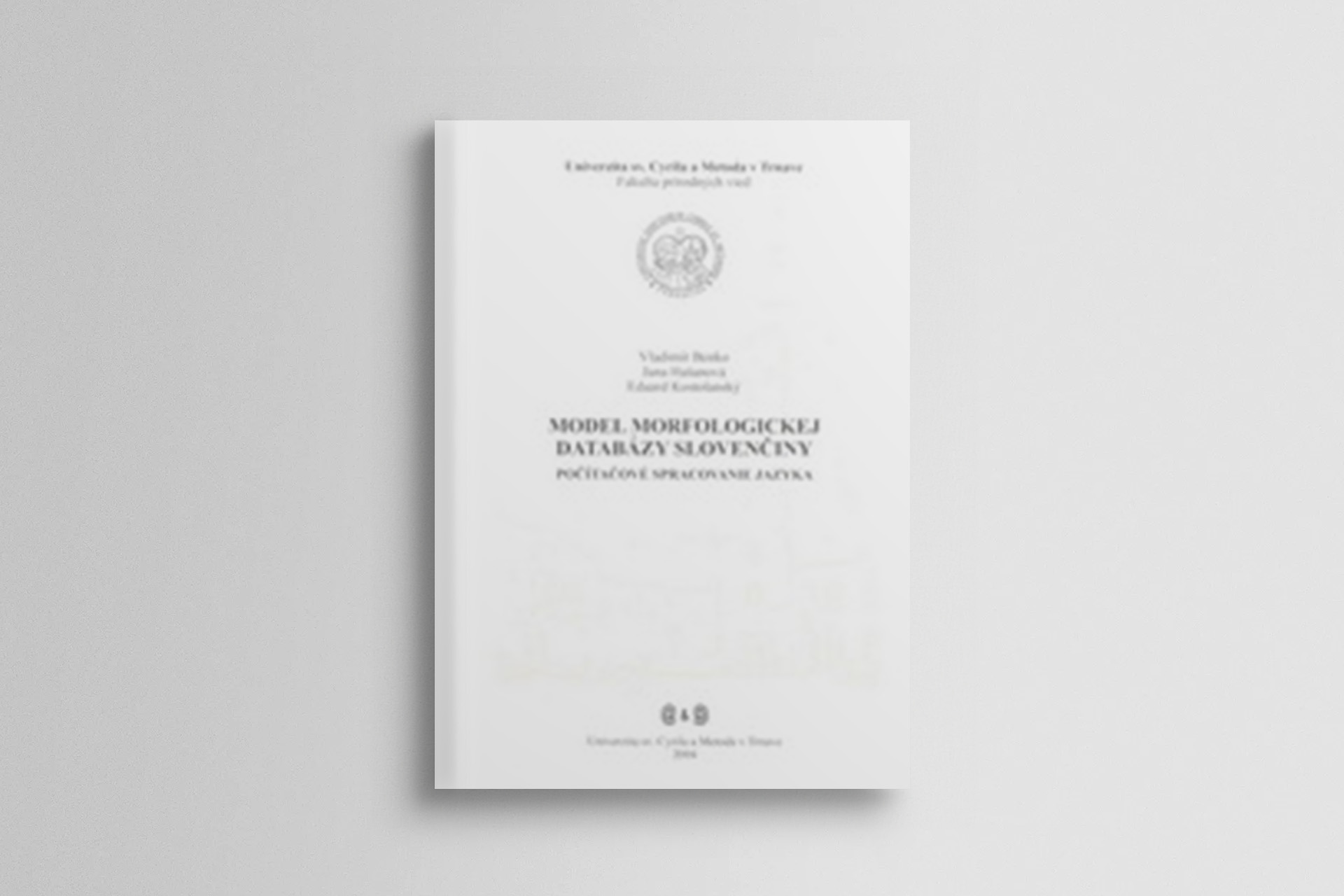 Model morfologickej databázy slovenčiny – počítačové spracovanie jazyka